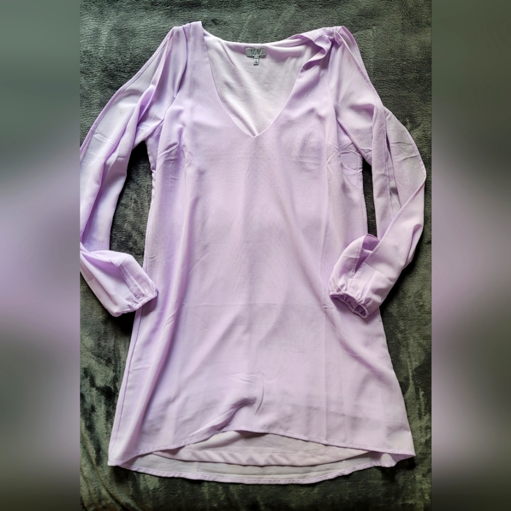 Lavender V-Neck Women's Dress